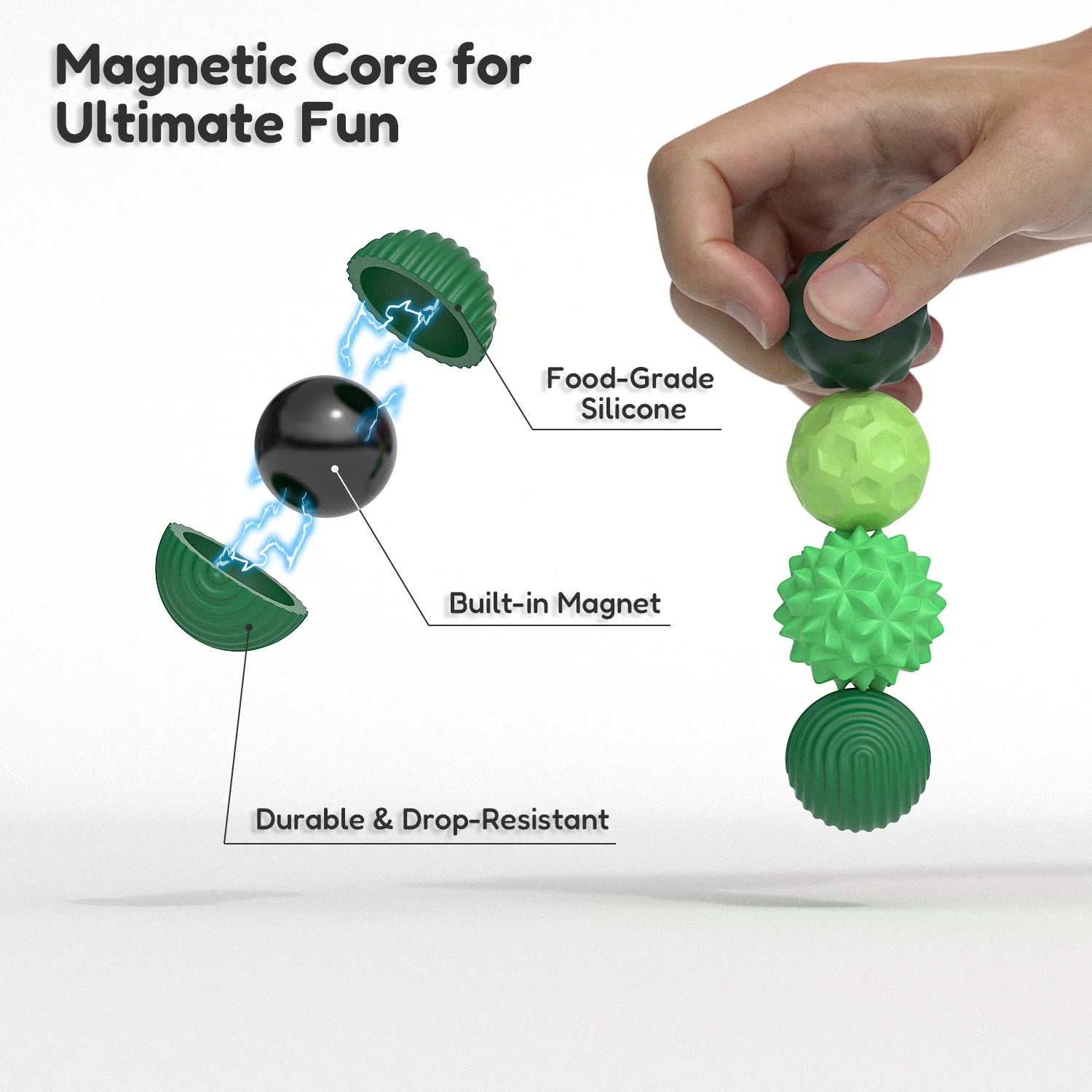 Bolas Magnéticas Fidget – Brinquedo Sensorial para Alívio de Estresse e Ansiedade em Crianças e Adultos