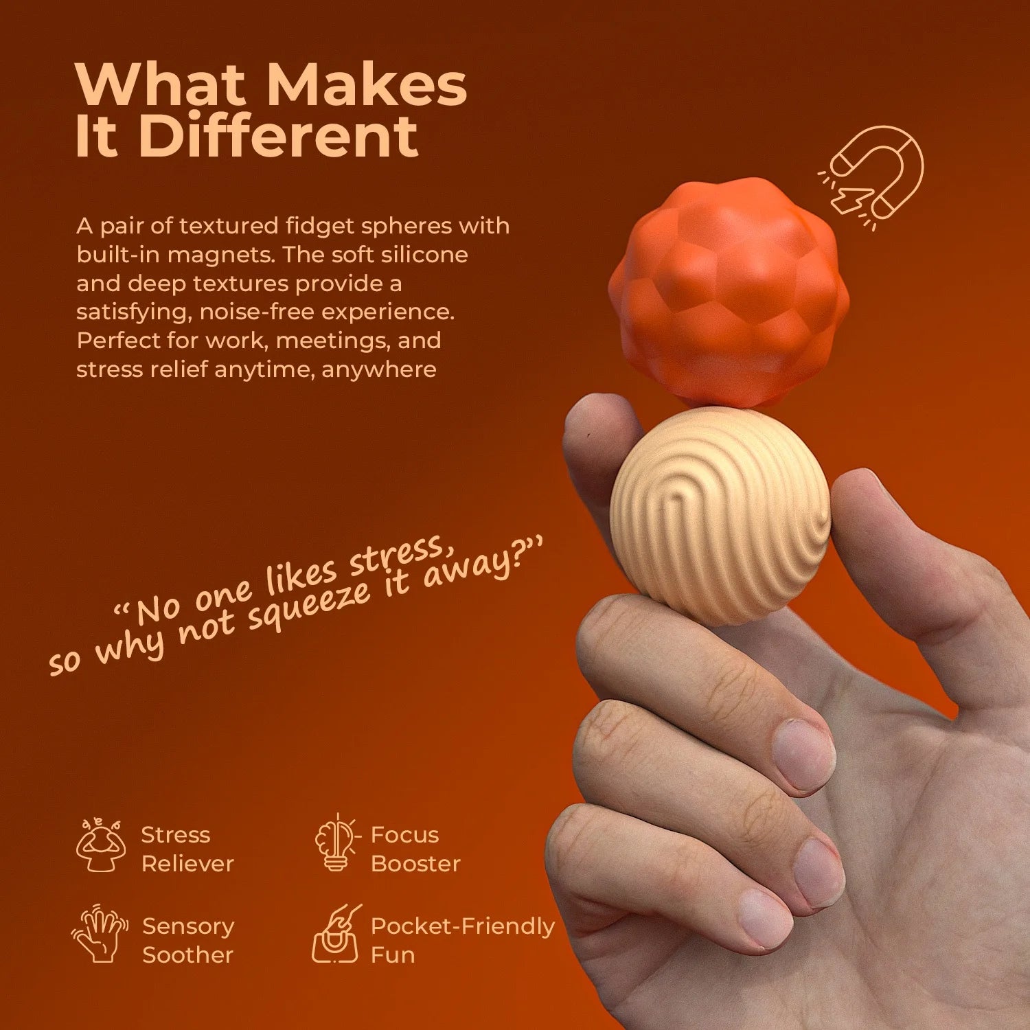 Bolas Magnéticas Fidget – Brinquedo Sensorial para Alívio de Estresse e Ansiedade em Crianças e Adultos