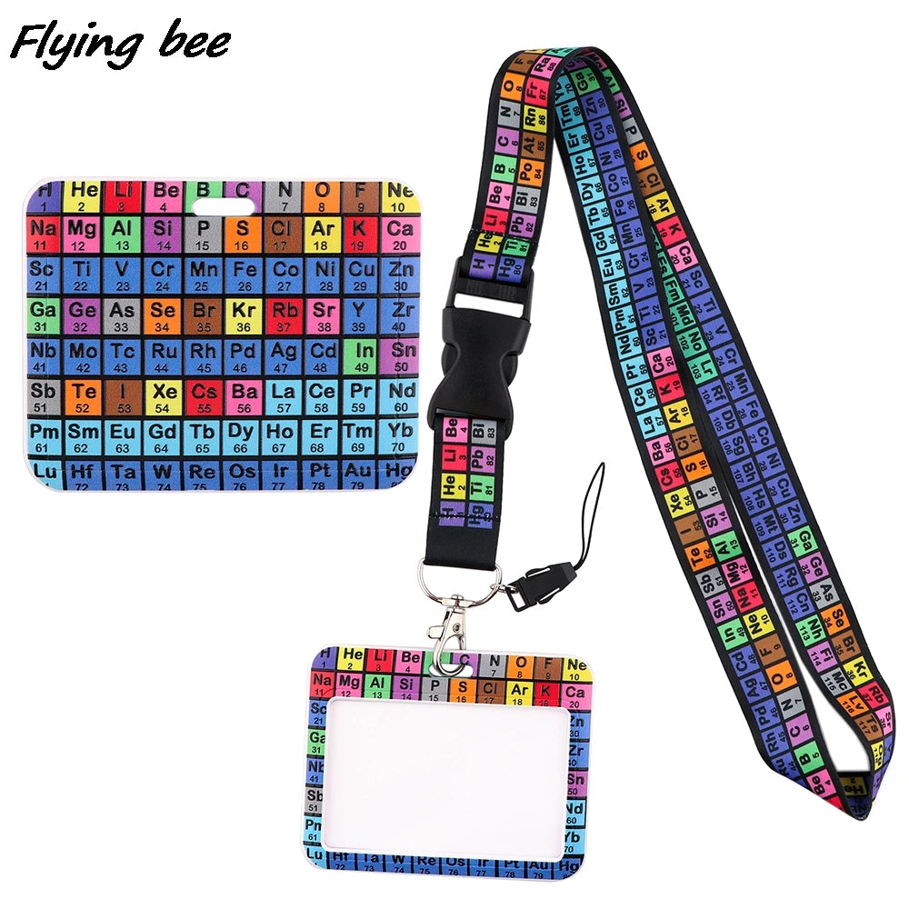 Lanyard Tabela Periódica – Porta-Crachá, Cartões e Celular | Acessório Estudantil