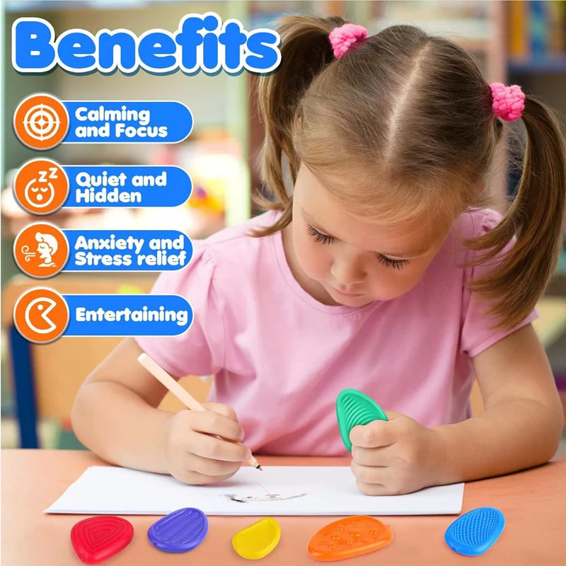 Pedras Sensorial de Silicone – Kit Antiestresse para Autistas | Crianças e Adultos