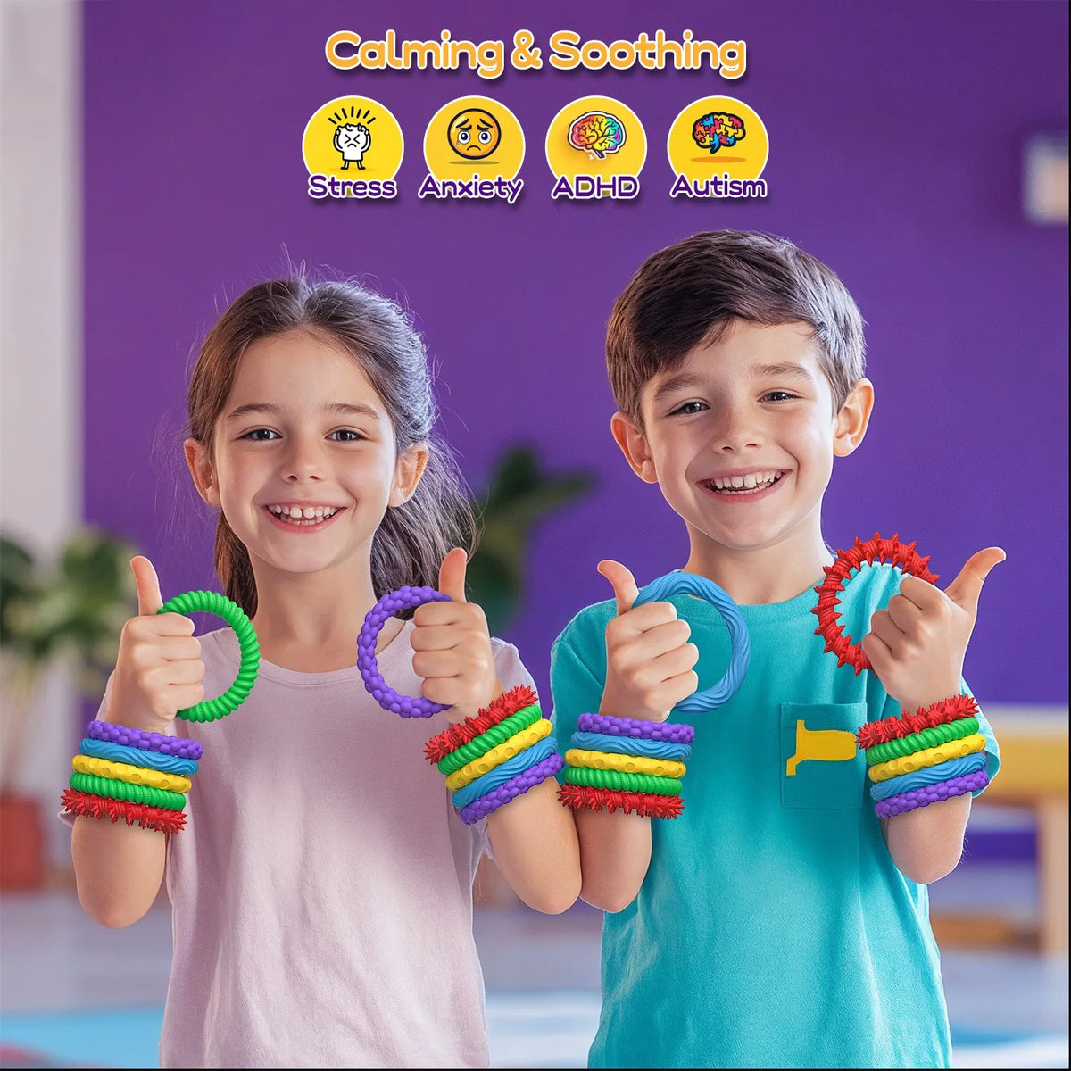 Pulseiras Antiestresse Sensorial (Autismo/TDAH)